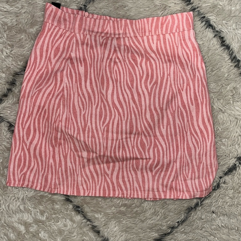 Pink zebra print skirt